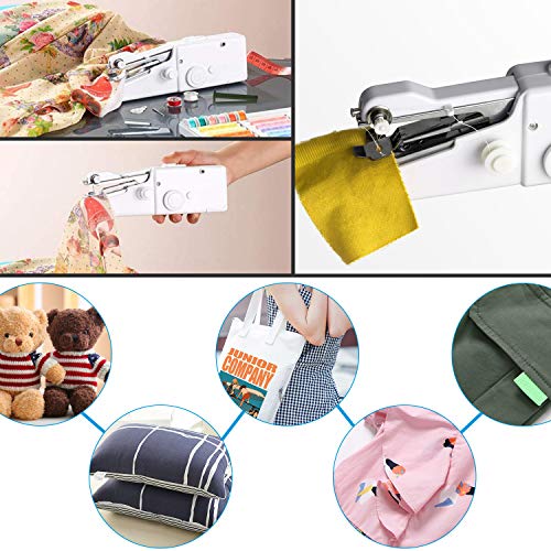 Xpassion Mini Maquina de Coser Portátil de Mano,Herramienta de Puntada Rápida para Tela,Aguja y Enhebrador Uso de Viaje y Casa,Ropa o Tela de Niños con 19 Accesorios, Blanca Xpassion Mini Maquina de Coser Portátil de Mano,Herramienta de Puntada Rápida para Tela,Aguja y Enhebrador Uso de Viaje y Casa,Ropa o Tela de Niños con 19 Accesorios, Blanca