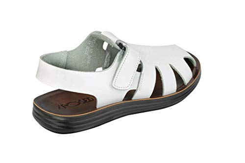 Xposed Sandalias de piel auténtica para hombre, estilo gladiador romano, color Blanco, talla 42 1/3 EU Xposed Sandalias de piel auténtica para hombre, estilo gladiador romano, color Blanco, talla 42 1/3 EU
