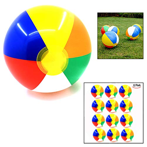 Xrten 12 Pcs Pelota de Playa niños, Pelota Hinchable 30 cm para la Piscina Playa ect Xrten 12 Pcs Pelota de Playa niños, Pelota Hinchable 30 cm para la Piscina Playa ect