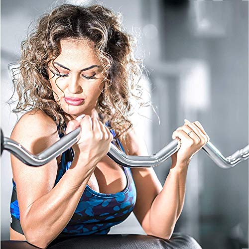 XRZS 47''/59'' Estándar Barra Curl Z con 2 Collares Spinlock,Antideslizante Barra de Musculacion para Entrenamiento Fitness, Biceps y Triceps4ft(1.2M) Ø 50mm