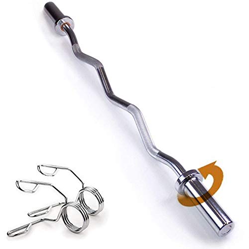 XRZS 47''/59'' Estándar Barra Curl Z con 2 Collares Spinlock,Antideslizante Barra de Musculacion para Entrenamiento Fitness, Biceps y Triceps4ft(1.2M) Ø 50mm XRZS 47''/59'' Estándar Barra Curl Z con 2 Collares Spinlock,Antideslizante Barra de Musculacion para Entrenamiento Fitness, Biceps y Triceps4ft(1.2M) Ø 50mm