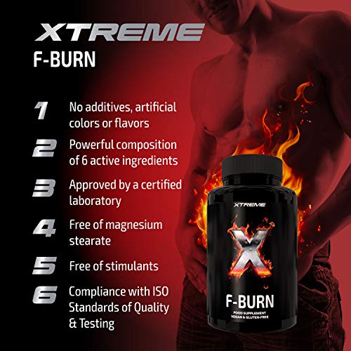 Xtreme F-burn | Quemagrasas Con Ingredientes 100% Naturales | 100 Píldoras Con La Potencia De La Maca Y La Garcinia | Píldoras Veganas Para Perder Peso | Conservar El Músculo | Supresor Del Apetito