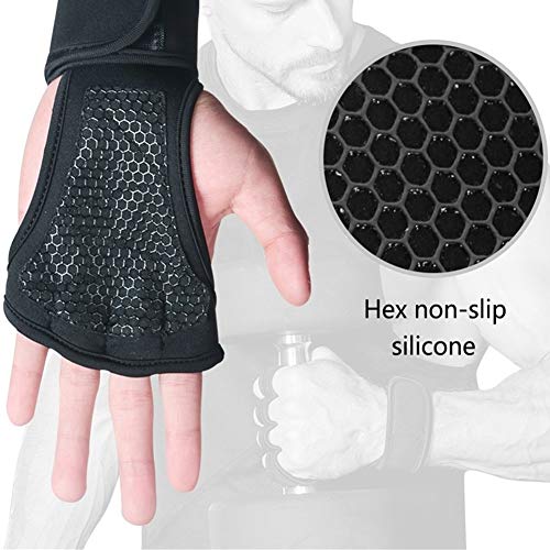 XuCesfs - Guantes de fitness antideslizantes para entrenamiento de medio dedo, guantes deportivos aptos para gimnasio, levantamiento de pesas, levantamiento de peso muerto, calisténica, gimnasia, XL