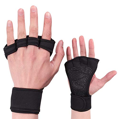 XuCesfs - Guantes de fitness antideslizantes para entrenamiento de medio dedo, guantes deportivos aptos para gimnasio, levantamiento de pesas, levantamiento de peso muerto, calisténica, gimnasia, XL