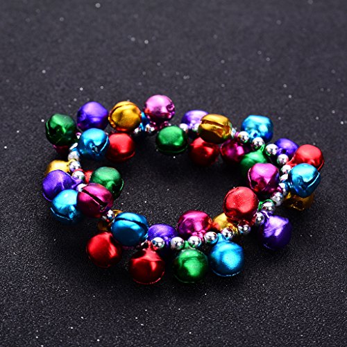 Xuniu Joyas Coloridas de los niños de Las Pulseras del Estiramiento de la Danza de Jingle Bells para el Partido