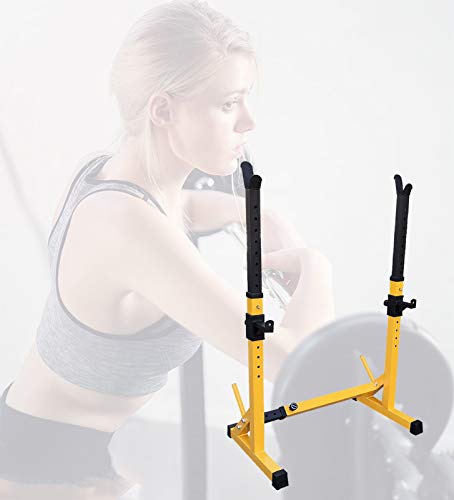 XYQCPJ Hogar Mancuerna Squat Rack De Soporte De Estante Ajustable Versátil Press De Banca De Pesas Marco De La Cama De Equipos De Construcción De Viviendas (Color : White)