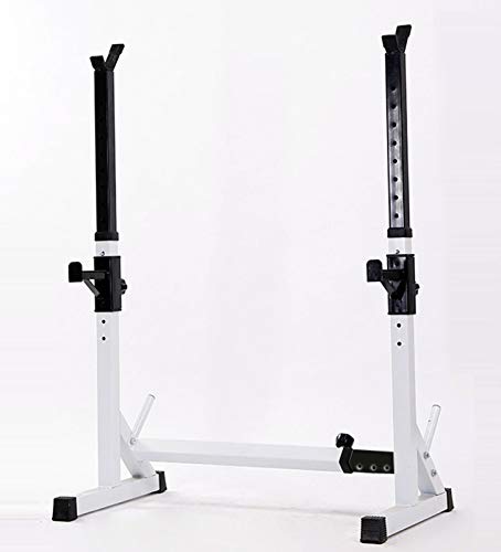 XYQCPJ Hogar Mancuerna Squat Rack De Soporte De Estante Ajustable Versátil Press De Banca De Pesas Marco De La Cama De Equipos De Construcción De Viviendas (Color : White)