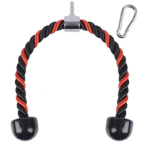 XYZDOUBLE Cuerda Tríceps Accesorio para Cable de tracción hacia Abajo con tríceps y bíceps Multi Gym Nylon Manijas Antideslizantes - Dorsal, Biceps, Triceps, Gimnasio o Hogar-Azul 69cm