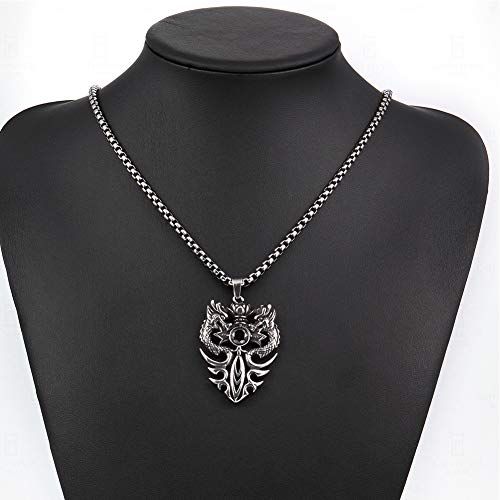 YABEME Punk Gótico Espada Colgante Collar, Acero Inoxidable Dragón Vintage Look Mítico Joyería Incrustado Negro Cúbico Zirconia Cross, Cadena de Perlas de 24 Pulgadas. YABEME Punk Gótico Espada Colgante Collar, Acero Inoxidable Dragón Vintage Look Mítico Joyería Incrustado Negro Cúbico Zirconia Cross, Cadena de Perlas de 24 Pulgadas.