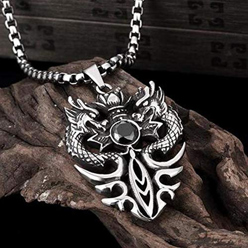 YABEME Punk Gótico Espada Colgante Collar, Acero Inoxidable Dragón Vintage Look Mítico Joyería Incrustado Negro Cúbico Zirconia Cross, Cadena de Perlas de 24 Pulgadas. YABEME Punk Gótico Espada Colgante Collar, Acero Inoxidable Dragón Vintage Look Mítico Joyería Incrustado Negro Cúbico Zirconia Cross, Cadena de Perlas de 24 Pulgadas.