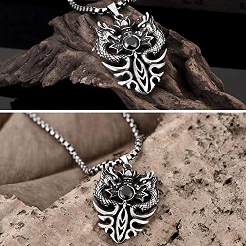 YABEME Punk Gótico Espada Colgante Collar, Acero Inoxidable Dragón Vintage Look Mítico Joyería Incrustado Negro Cúbico Zirconia Cross, Cadena de Perlas de 24 Pulgadas. YABEME Punk Gótico Espada Colgante Collar, Acero Inoxidable Dragón Vintage Look Mítico Joyería Incrustado Negro Cúbico Zirconia Cross, Cadena de Perlas de 24 Pulgadas.