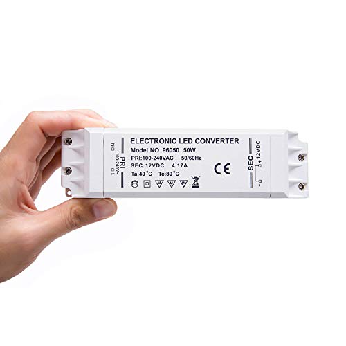 Yafido LED Transformador 220V a 12V Trafo 50W 4.17A LED Driver Fuente de Alimentación para Bajo Voltaje Bombillas G4 MR16 GU5.3 MR11 Tira LED