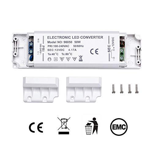 Yafido LED Transformador 220V a 12V Trafo 50W 4.17A LED Driver Fuente de Alimentación para Bajo Voltaje Bombillas G4 MR16 GU5.3 MR11 Tira LED