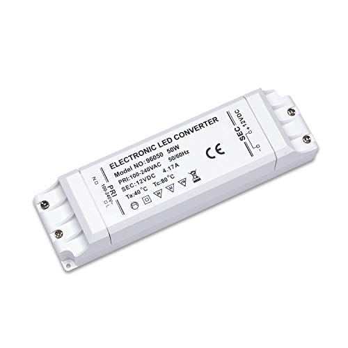 Yafido LED Transformador 220V a 12V Trafo 50W 4.17A LED Driver Fuente de Alimentación para Bajo Voltaje Bombillas G4 MR16 GU5.3 MR11 Tira LED Yafido LED Transformador 220V a 12V Trafo 50W 4.17A LED Driver Fuente de Alimentación para Bajo Voltaje Bombillas G4 MR16 GU5.3 MR11 Tira LED
