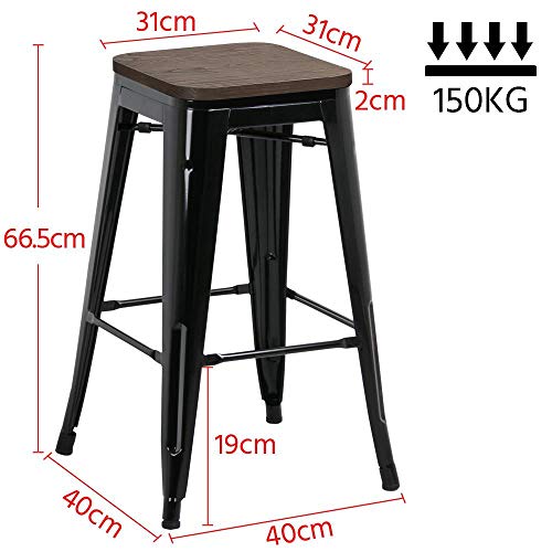 Yaheetech 4 Piezas Taburete de Bar Taburetes Industriales Sillas para Bar Hogar MAX Carga 150Kg Yaheetech 4 Piezas Taburete de Bar Taburetes Industriales Sillas para Bar Hogar MAX Carga 150Kg