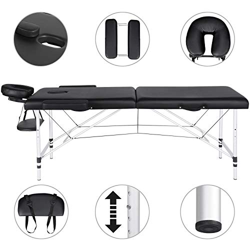 Yaheetech Cama de Masaje Camilla Plegable Cama Portátil Altura Ajustale Aluminio Ancho 70 cm Yaheetech Cama de Masaje Camilla Plegable Cama Portátil Altura Ajustale Aluminio Ancho 70 cm