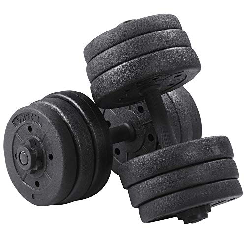 Yaheetech Juego de Mancuernas 20kg con Pesas Barra y Discos Ajustable para Casa o Gimnasio Fitness