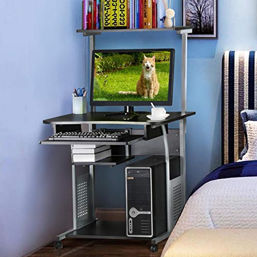 Yaheetech Mesa Ordenador Escritorio Estudio Mesa Portátil con Ruedas Bandeja Extraíble Mesa para Oficina Hogar Yaheetech Mesa Ordenador Escritorio Estudio Mesa Portátil con Ruedas Bandeja Extraíble Mesa para Oficina Hogar