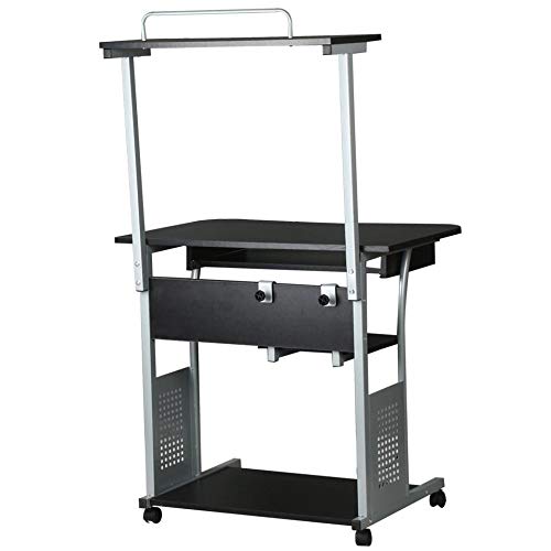 Yaheetech Mesa Ordenador Escritorio Estudio Mesa Portátil con Ruedas Bandeja Extraíble Mesa para Oficina Hogar Yaheetech Mesa Ordenador Escritorio Estudio Mesa Portátil con Ruedas Bandeja Extraíble Mesa para Oficina Hogar