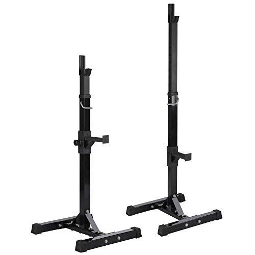 Yaheetech Soporte de Barra Estante de Peso Ejercicio Soporte Ajustable Carga Soporte Barra Levantamiento Gimnasio MAX 200 KG