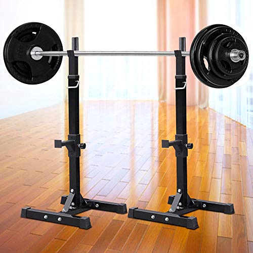 Yaheetech Soporte de Barra Estante de Peso Ejercicio Soporte Ajustable Carga Soporte Barra Levantamiento Gimnasio MAX 200 KG