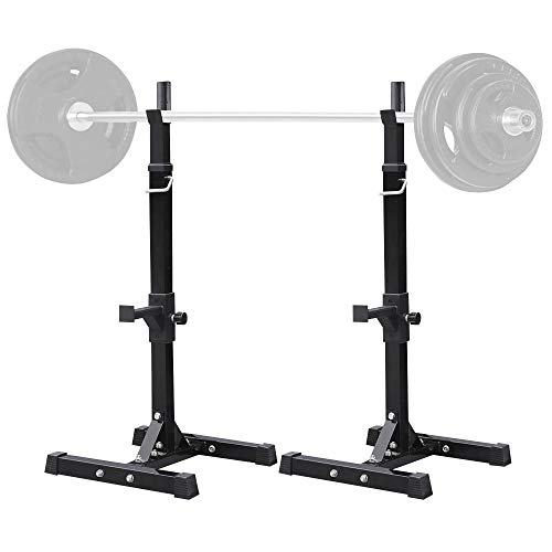 Yaheetech Soporte de Barra Estante de Peso Ejercicio Soporte Ajustable Carga Soporte Barra Levantamiento Gimnasio MAX 200 KG