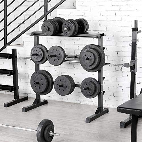 Yaheetech Soporte de Mancuernas Estante de Barbell Soporte de Barra de Pesa Carga MAX.300 kg Yaheetech Soporte de Mancuernas Estante de Barbell Soporte de Barra de Pesa Carga MAX.300 kg