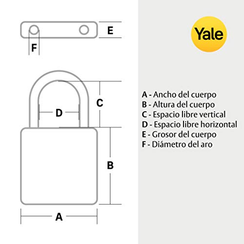 Yale Y150/22/120/1 Candado de Seguridad de Combinación, 22 mm Yale Y150/22/120/1 Candado de Seguridad de Combinación, 22 mm