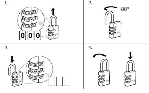 Yale Y150/22/120/1 Candado de Seguridad de Combinación, 22 mm