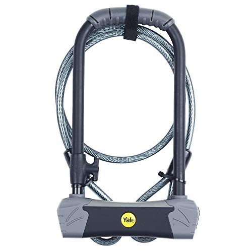 Yale YUL3C/14/230/1 Maximum Defendor U - Cerradura de seguridad para bicicleta en U (con cable, color dorado), color negro