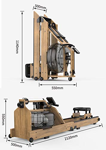 YALIXI Máquinas De Remo, Máquina De Remo De Agua Gimnasio En Casa Máquina De Remo Plegable Resistente Al Agua Ejercicio Aeróbico Equipo De Fitness con Pantalla LCD