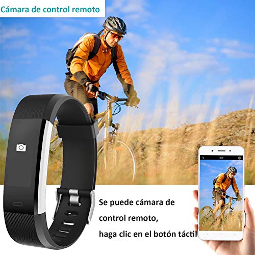 YAMAY Pulsera Actividad con Pulsómetro Mujer Hombre, Monitor de Actividad Deportiva, Ritmo Cardíaco, Impermeable IP67, Reloj Fitness, smartwatch con Podómetro