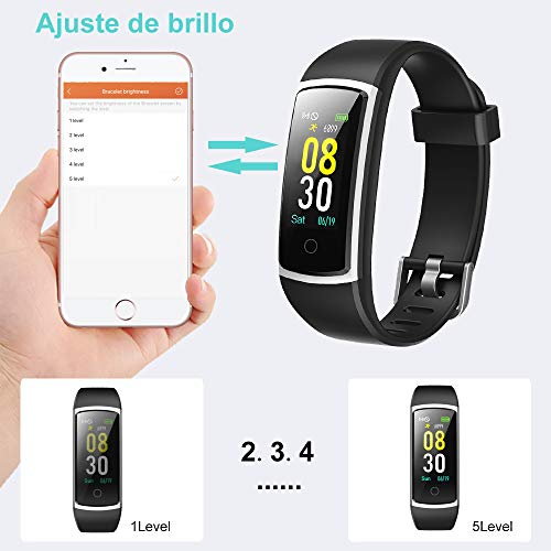 YAMAY Pulsera de Actividad Inteligente Impermeable IP68 con 14 Modos de Deporte,Pulsera Inteligente con Pulsómetro, Blood Pressure, Sueño,Podómetro,Pulsera Deporte para Android y iOS Teléfono móvil