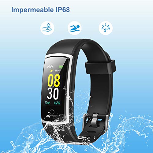 YAMAY Pulsera de Actividad Inteligente Impermeable IP68 con 14 Modos de Deporte,Pulsera Inteligente con Pulsómetro, Blood Pressure, Sueño,Podómetro,Pulsera Deporte para Android y iOS Teléfono móvil