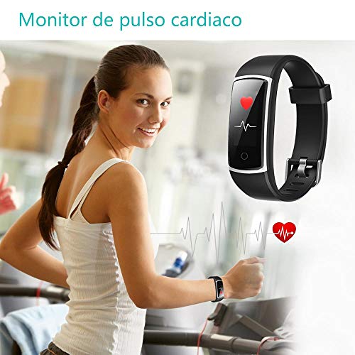 YAMAY Pulsera de Actividad Inteligente Impermeable IP68 con 14 Modos de Deporte,Pulsera Inteligente con Pulsómetro, Blood Pressure, Sueño,Podómetro,Pulsera Deporte para Android y iOS Teléfono móvil