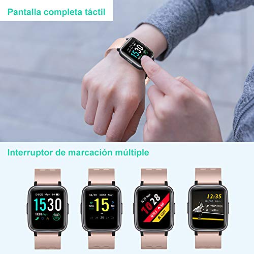 YAMAY Smartwatch, Impermeable Reloj Inteligente con Cronómetro, Pulsera Actividad Inteligente para Deporte, Reloj de Fitness con Podómetro Smartwatch Mujer Hombre para Xiaomi HuaweiI Teléfono