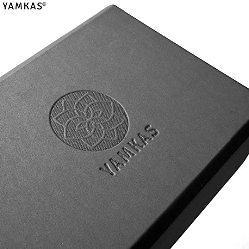 Yamkas Bloque de Yoga | 1 o 2 Piezas | Yoga Block Espuma Eva | Bloques para Ejercicio y Pilates | Ladrillo Yoga | Negro