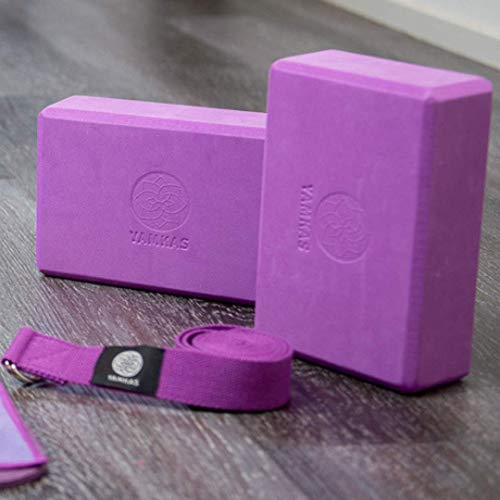 Yamkas Bloque de Yoga | 1 o 2 Piezas | Yoga Block Espuma Eva | Bloques para Ejercicio y Pilates | Ladrillo Yoga | Negro