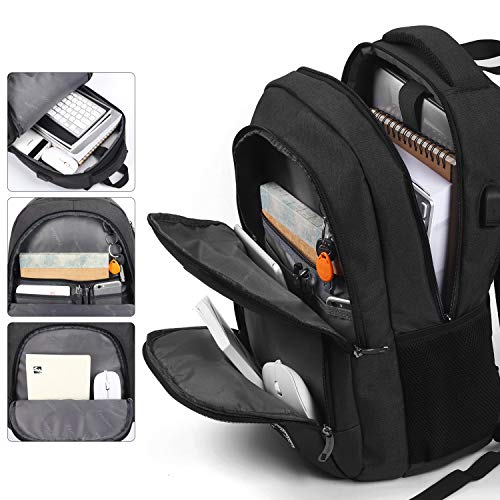 YAMTION Mochila Hombre para Portátil Mochilas Escolares Juveniles con Puerto USB Resistente al Agua Oxford-35L