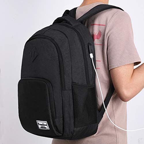 YAMTION Mochila Hombre para Portátil Mochilas Escolares Juveniles con Puerto USB Resistente al Agua Oxford-35L