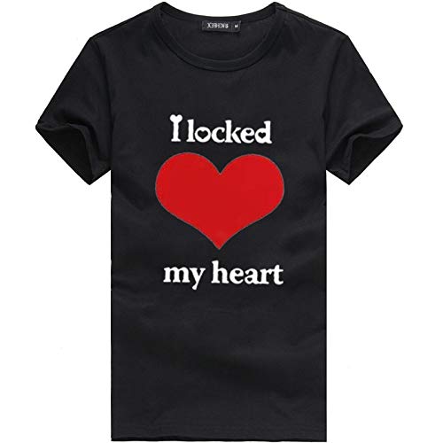 YANFANG Camisetas Camisas Blusas para Mujer Traje de Pareja Amante Día de San Valentín con Estampado de Manga Corta Tops Fiesta Pareja YANFANG Camisetas Camisas Blusas para Mujer Traje de Pareja Amante Día de San Valentín con Estampado de Manga Corta Tops Fiesta Pareja