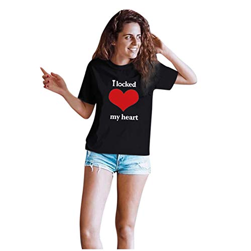 YANFANG Camisetas Camisas Blusas para Mujer Traje de Pareja Amante Día de San Valentín con Estampado de Manga Corta Tops Fiesta Pareja YANFANG Camisetas Camisas Blusas para Mujer Traje de Pareja Amante Día de San Valentín con Estampado de Manga Corta Tops Fiesta Pareja