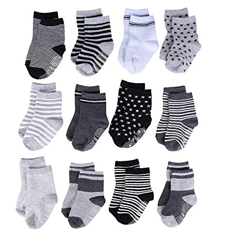 YANWANG 12 Pares de Calcetines de Algodón Antideslizantes Con Agarre para Bebés y Niños Pequeños(3#Estrella,3-5 años) YANWANG 12 Pares de Calcetines de Algodón Antideslizantes Con Agarre para Bebés y Niños Pequeños(3#Estrella,3-5 años)