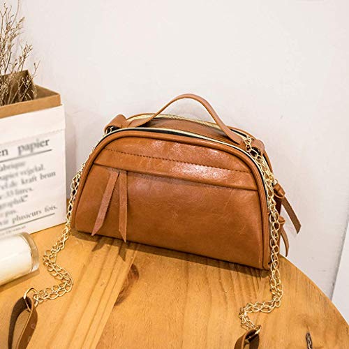 Yaoni De la Mujer Superior de la Manera Bolso con cinturón Top candado Bolso Top Mango Bolsa de Hombro Bolsos, Cartera de Libros Crossbody (Color : Brown)