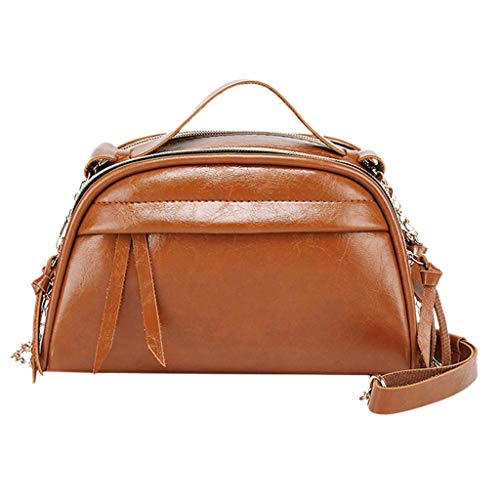 Yaoni De la Mujer Superior de la Manera Bolso con cinturón Top candado Bolso Top Mango Bolsa de Hombro Bolsos, Cartera de Libros Crossbody (Color : Brown)