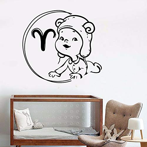 yaonuli Pegatinas de Pared Signo del Zodiaco Aries Constelación Decoración del hogar Vinilo Pegatinas de Pared Mural68X74cm