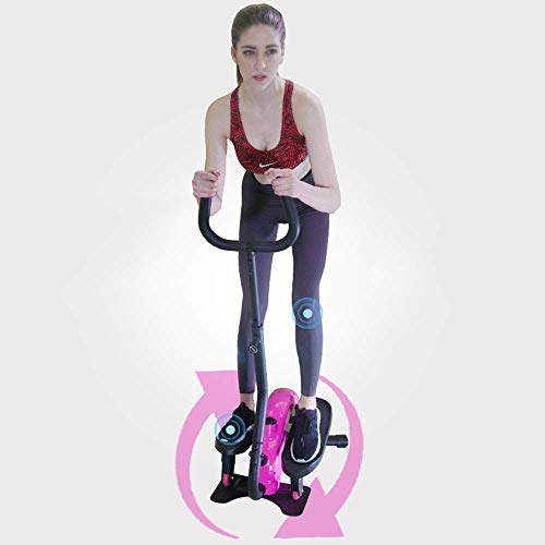 YASE-king Máquina elíptica máquina elíptica Bicicleta Estática Cardio Entrenamiento elíptico-portátil de Entrenamiento Vertical de Fitness Entrenador elíptico de Rosa máquina elíptica Trainer (Color: