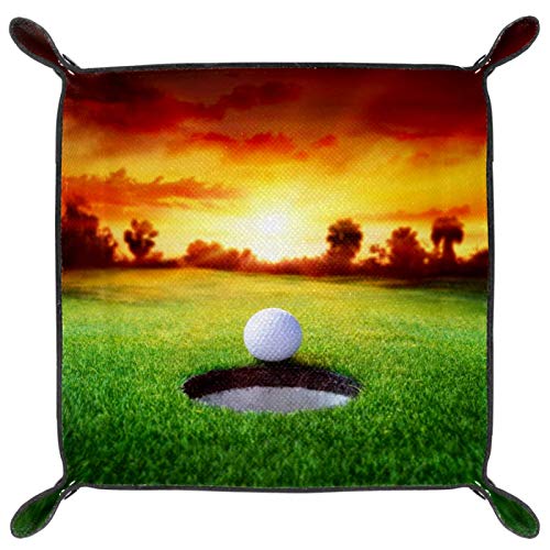 YATELI Caja de Almacenamiento pequeña, Bandeja de Valet para Hombre,Pelota en el hoyo Jugando al Golf,Organizador de Cuero para Llaves de Caja de Monedas YATELI Caja de Almacenamiento pequeña, Bandeja de Valet para Hombre,Pelota en el hoyo Jugando al Golf,Organizador de Cuero para Llaves de Caja de Monedas