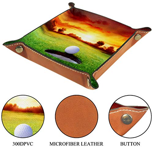 YATELI Caja de Almacenamiento pequeña, Bandeja de Valet para Hombre,Pelota en el hoyo Jugando al Golf,Organizador de Cuero para Llaves de Caja de Monedas YATELI Caja de Almacenamiento pequeña, Bandeja de Valet para Hombre,Pelota en el hoyo Jugando al Golf,Organizador de Cuero para Llaves de Caja de Monedas