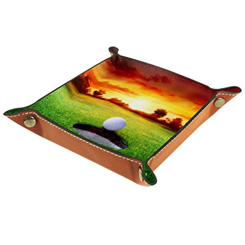 YATELI Caja de Almacenamiento pequeña, Bandeja de Valet para Hombre,Pelota en el hoyo Jugando al Golf,Organizador de Cuero para Llaves de Caja de Monedas YATELI Caja de Almacenamiento pequeña, Bandeja de Valet para Hombre,Pelota en el hoyo Jugando al Golf,Organizador de Cuero para Llaves de Caja de Monedas